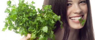girl eats parsley for weight loss